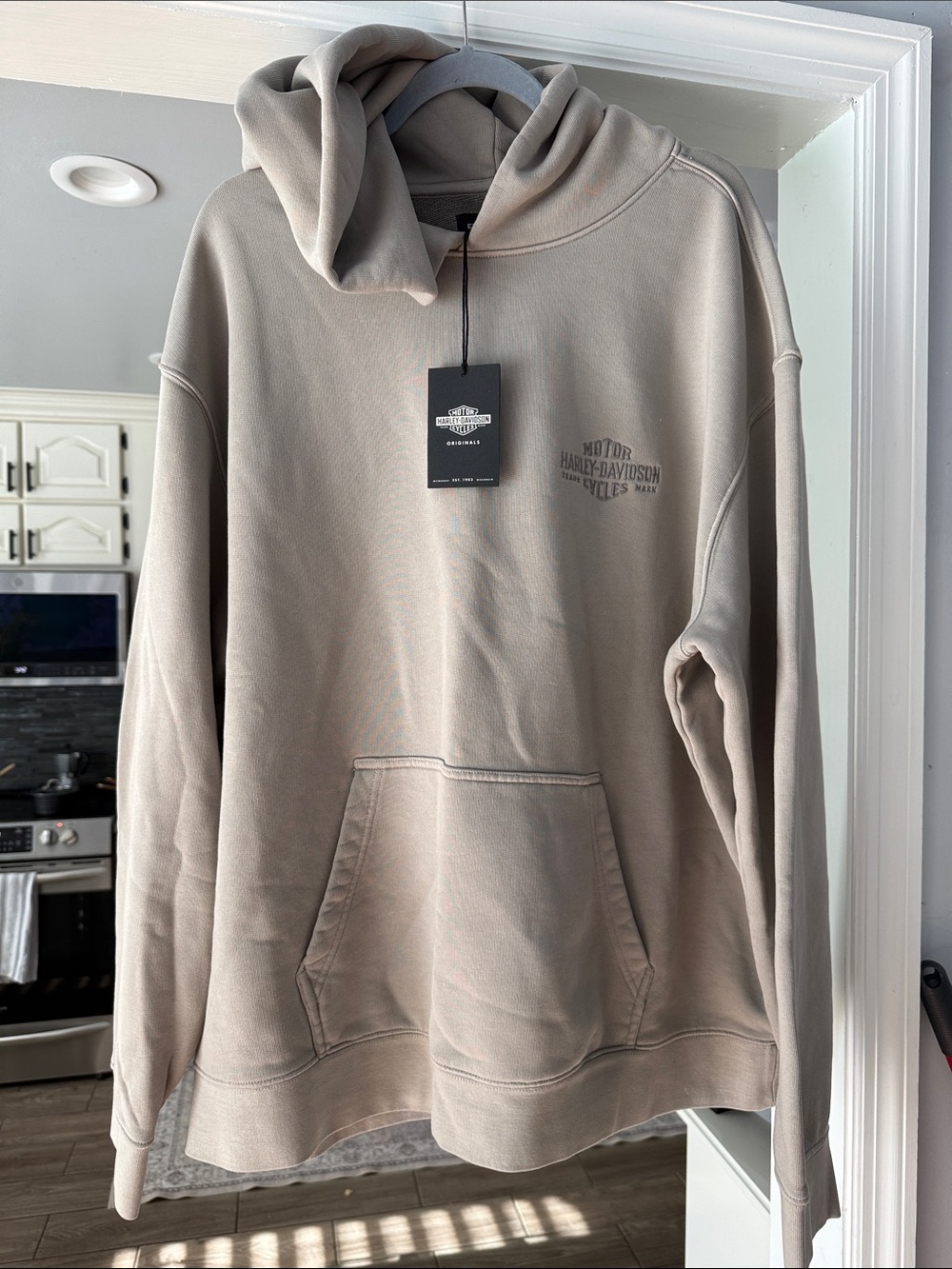 Harley-Davidson Original Embroidered Men's Taupe Crewneck Hoodie